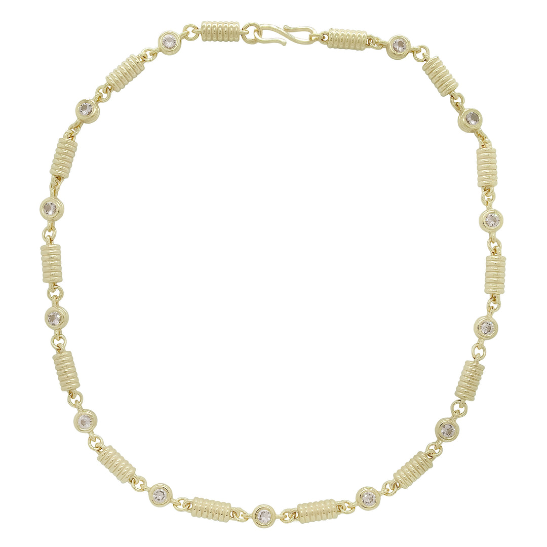 Anchor Slim Link Morganite Chain Necklace
