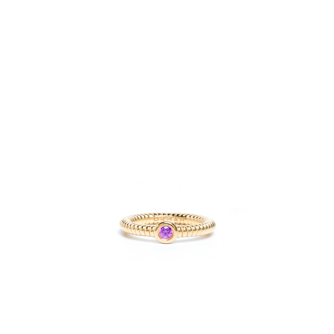 Anchor Amethyst Slim Ring