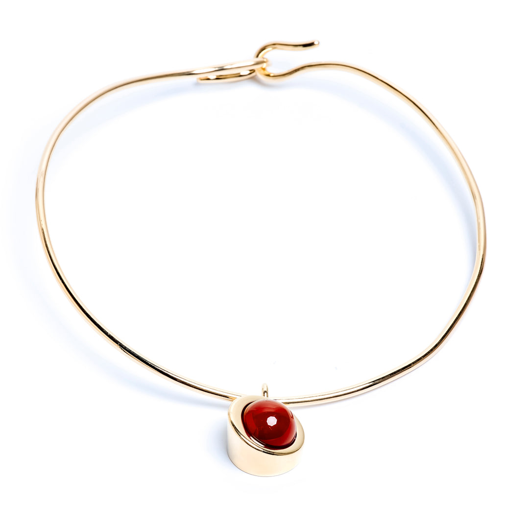 Compass Carnelian Torque Necklace