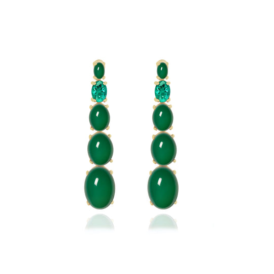 Beam Green Agate Earrings