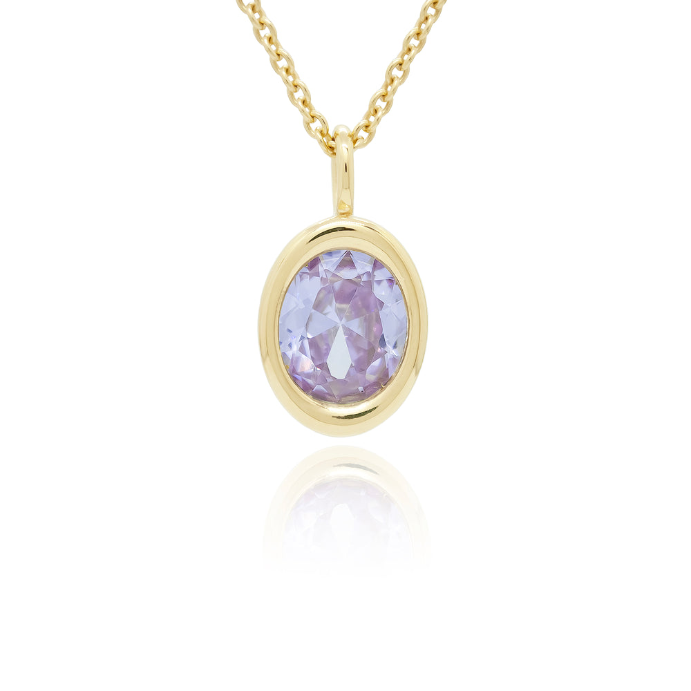 Amethyst Solo Oval Necklace