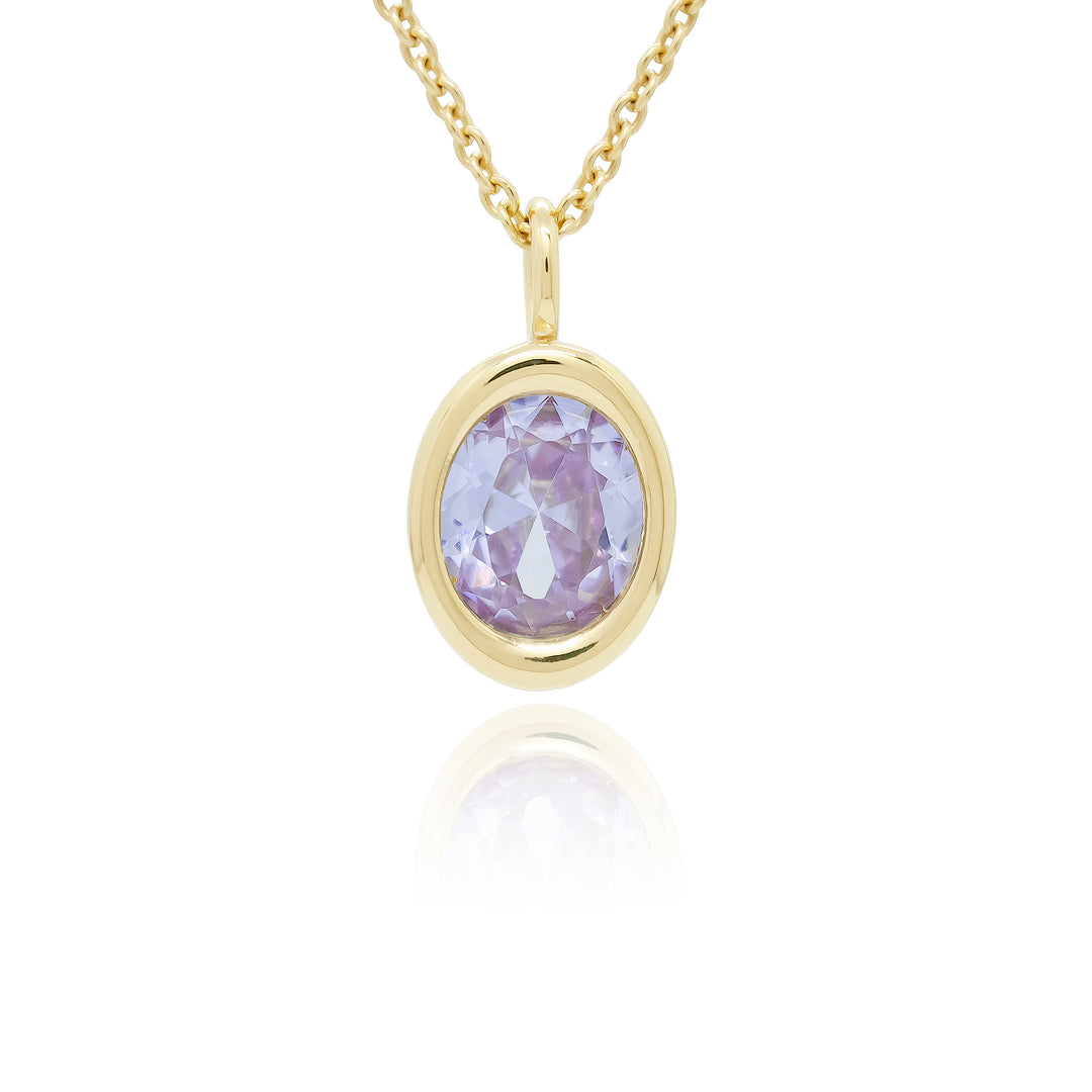 Amethyst Solo Oval Necklace