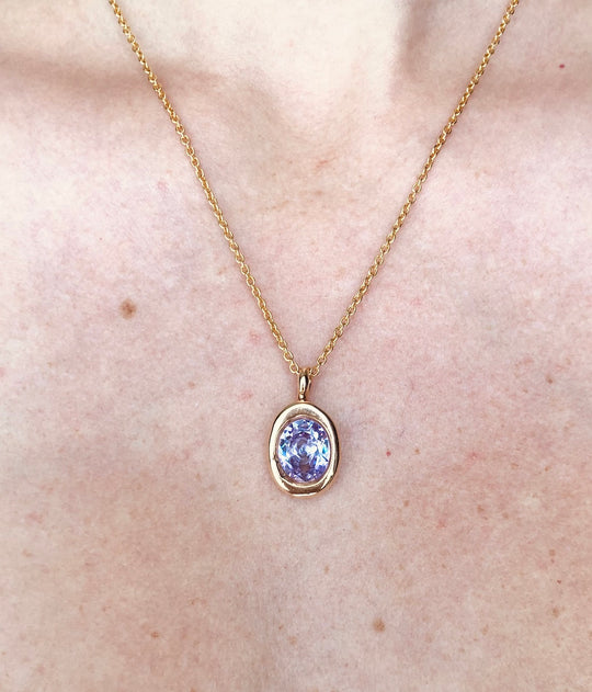 Amethyst Solo Oval Necklace