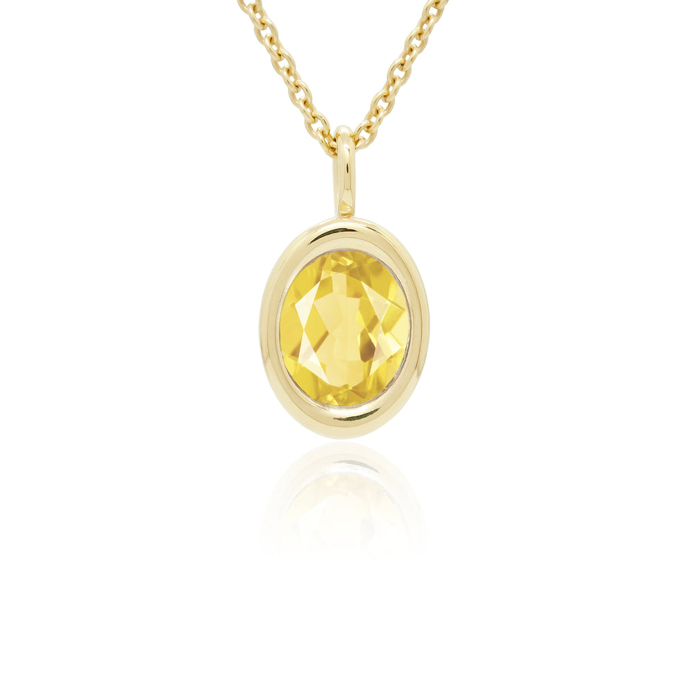 Citrine Oval Bud Necklace