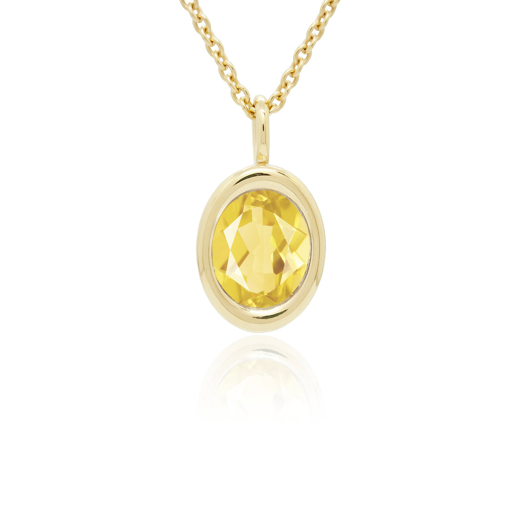 Citrine Oval Bud Necklace