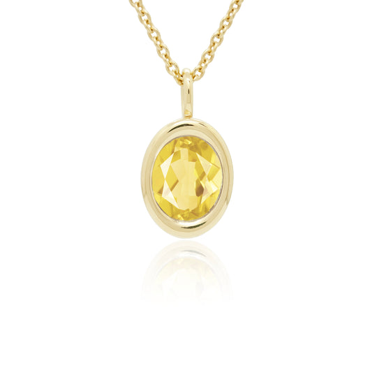 Citrine Oval Bud Necklace
