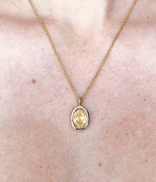 Citrine Oval Bud Necklace
