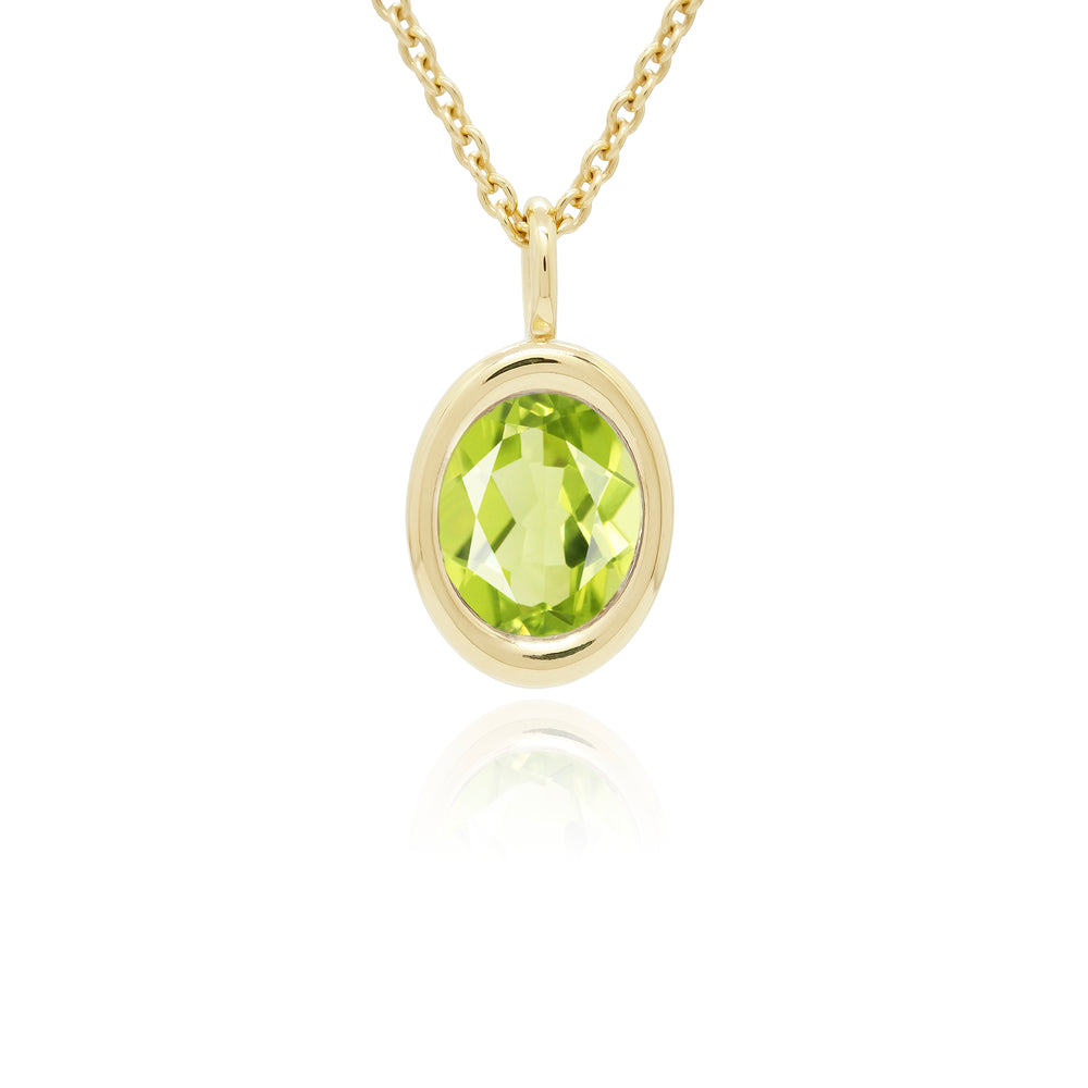 Peridot Oval Bud Necklace