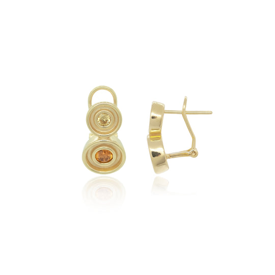 Yellow Two Stone Flora Earrings