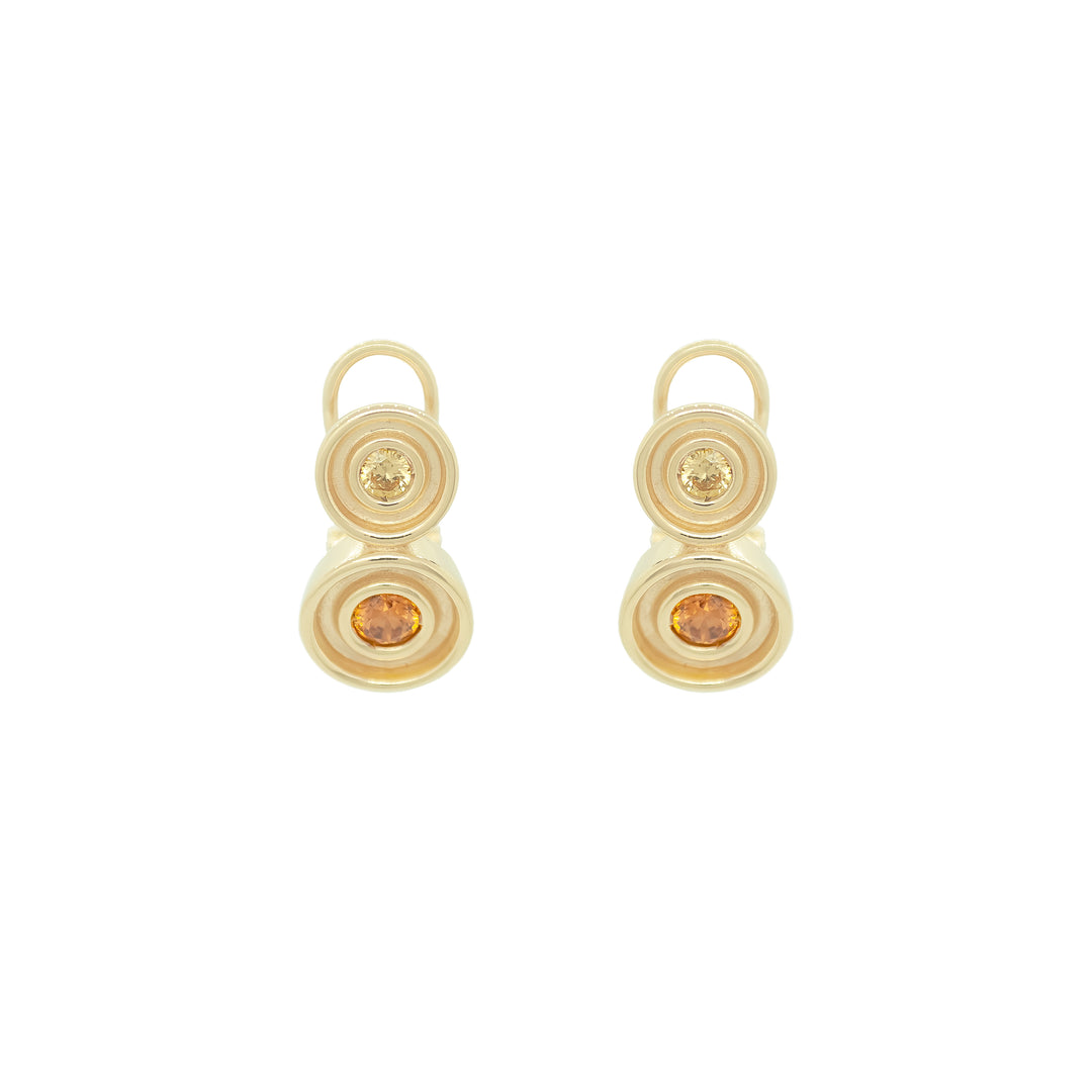 Yellow Two Stone Flora Earrings