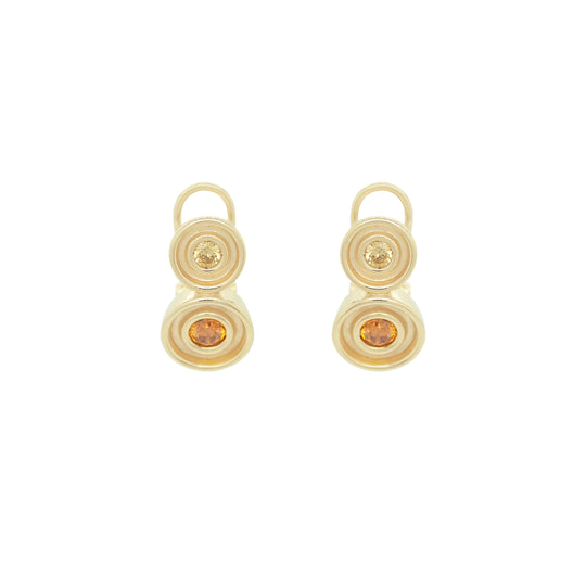 Yellow Two Stone Flora Earrings