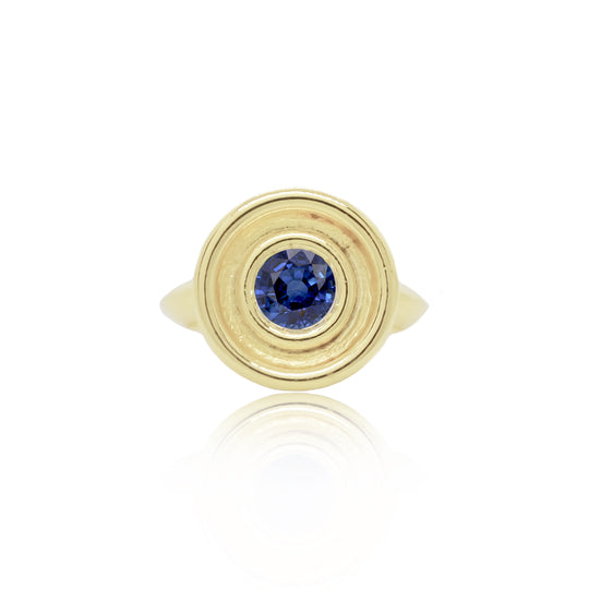 Blue Sapphire Flora Ring