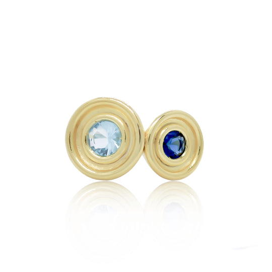 Blue Two Stone Flora Ring