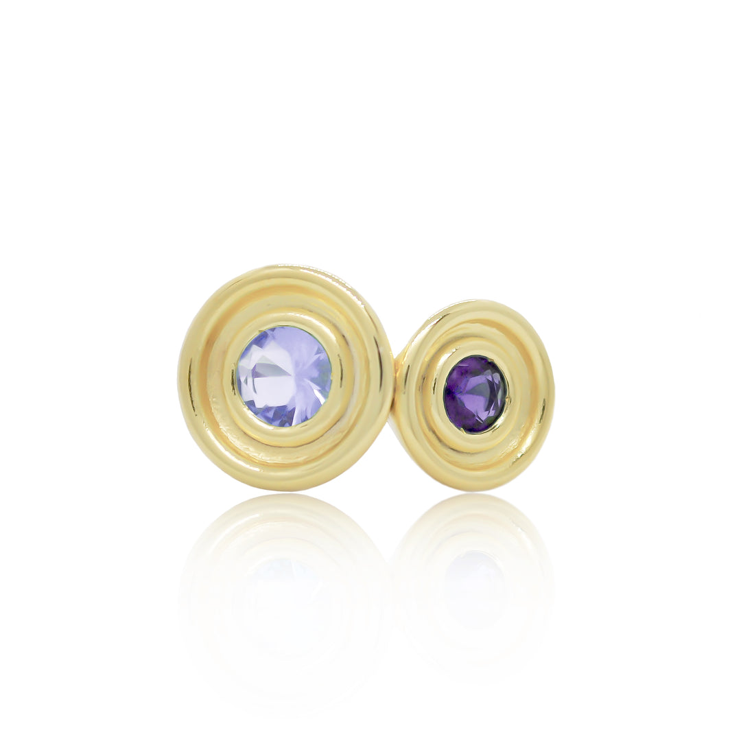 Violet Two Stone Flora Ring