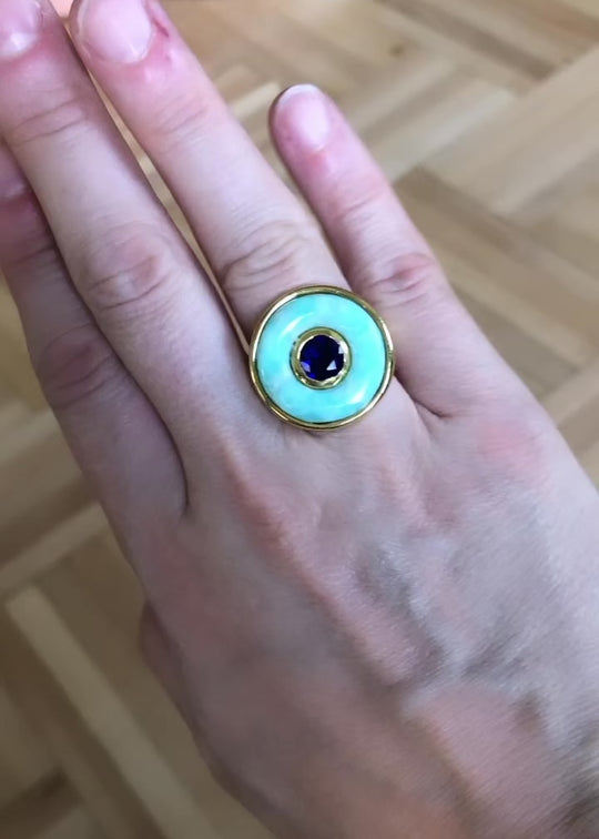 Ripples Blue Topaz Small Ring