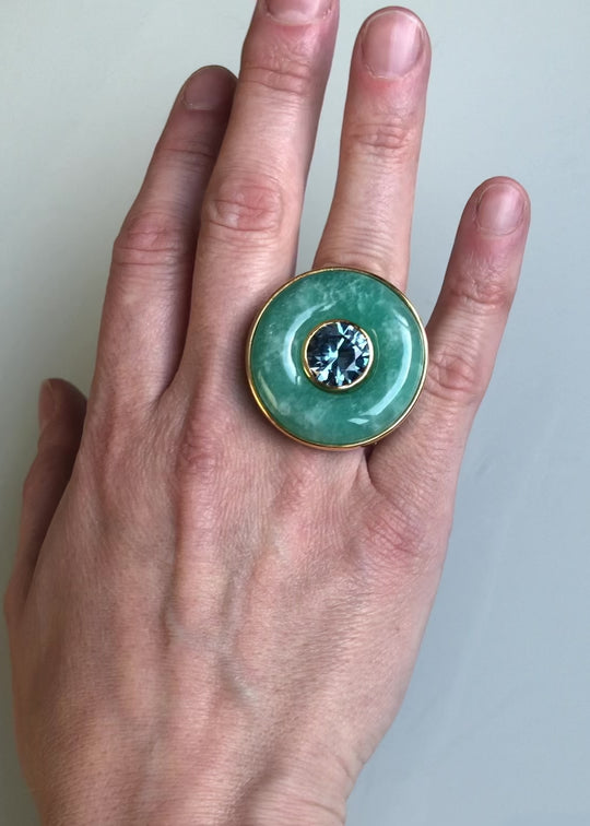 Ripples Blue Topaz Large Ring