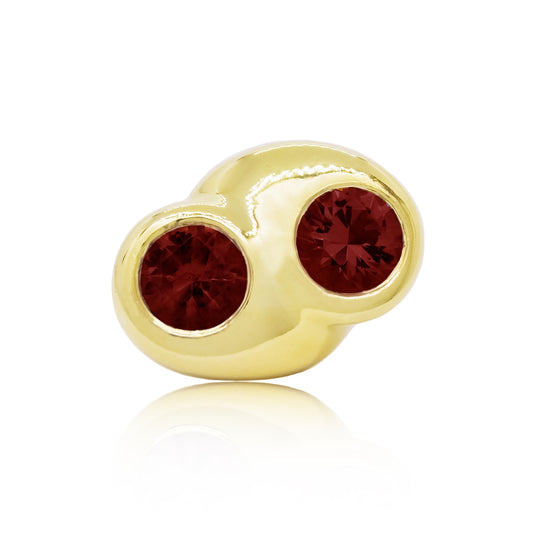 Gold cocktail ring with red garnets from Atelier ORMAN