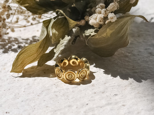 Yellow Sapphire Flora Band Ring