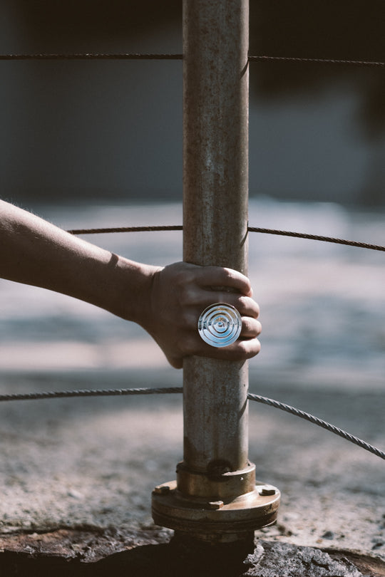 Ripples Ring by ORMAN, handmade in 925 silver and plated with rose or 14 k yellow gold, alternatively white rhodium. Atelier ORMAN