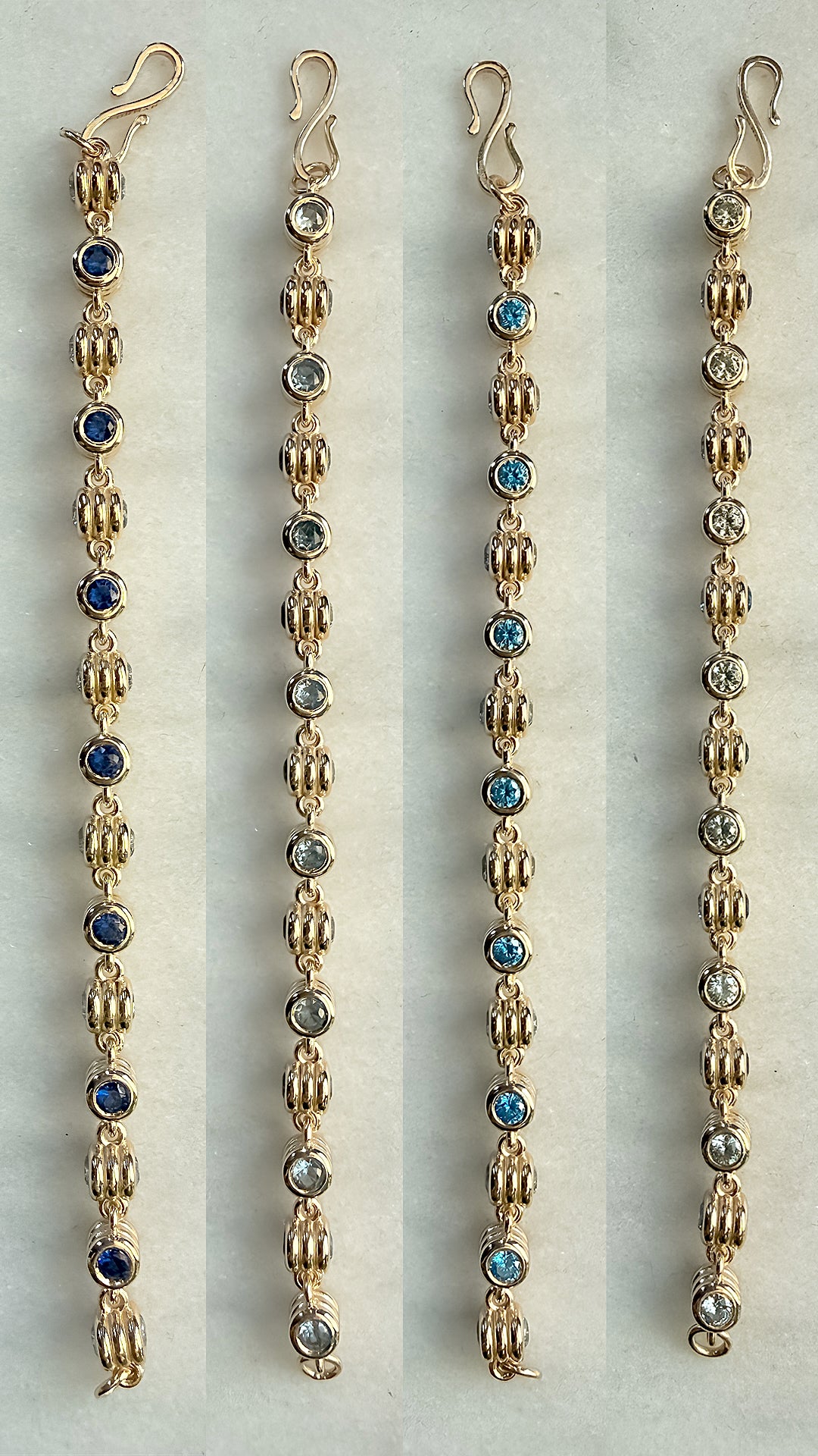 Anchor Sapphire & Topaz Wide Link Bracelet