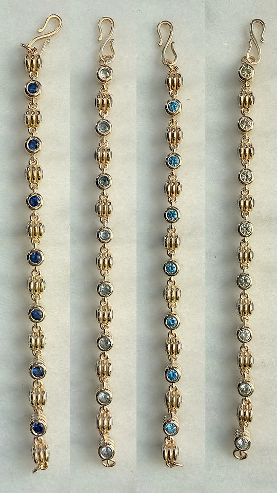 Anchor Sapphire & Topaz Wide Link Bracelet