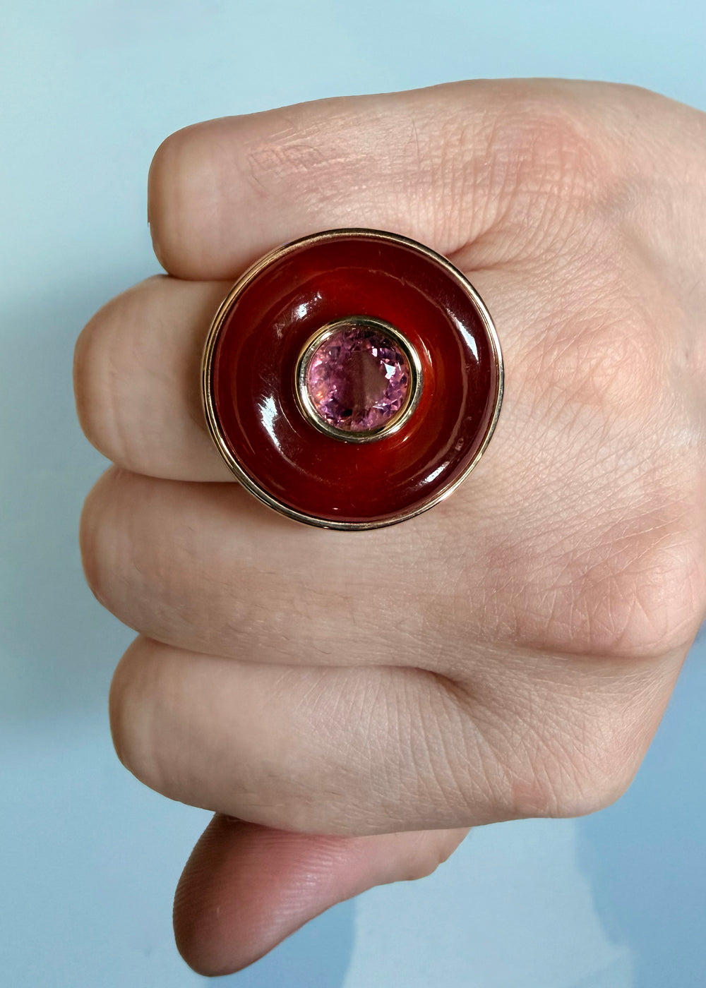 Ripples Pink Tourmaline Midi Ring
