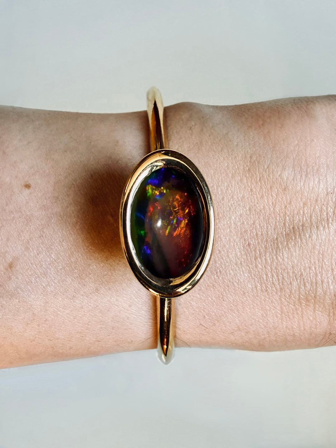 Black Opal Oval Bud Cuff