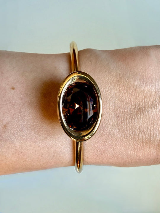 Smoky Quartz Oval Bud Cuff