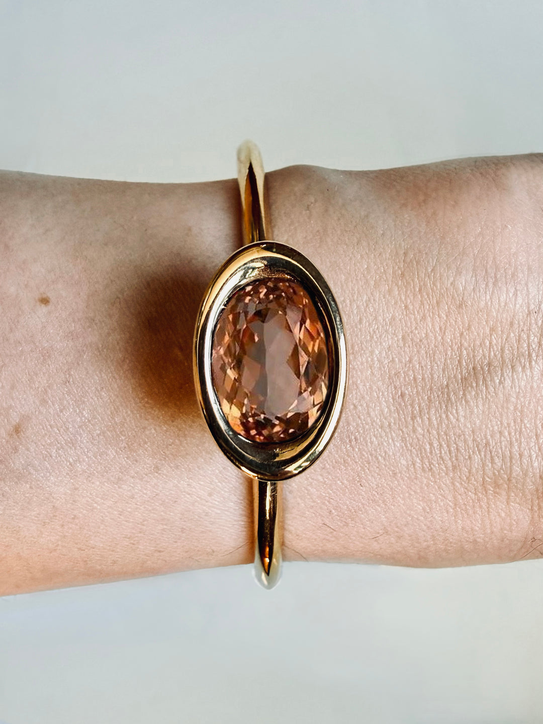 Champagne Topaz Oval Bud Cuff