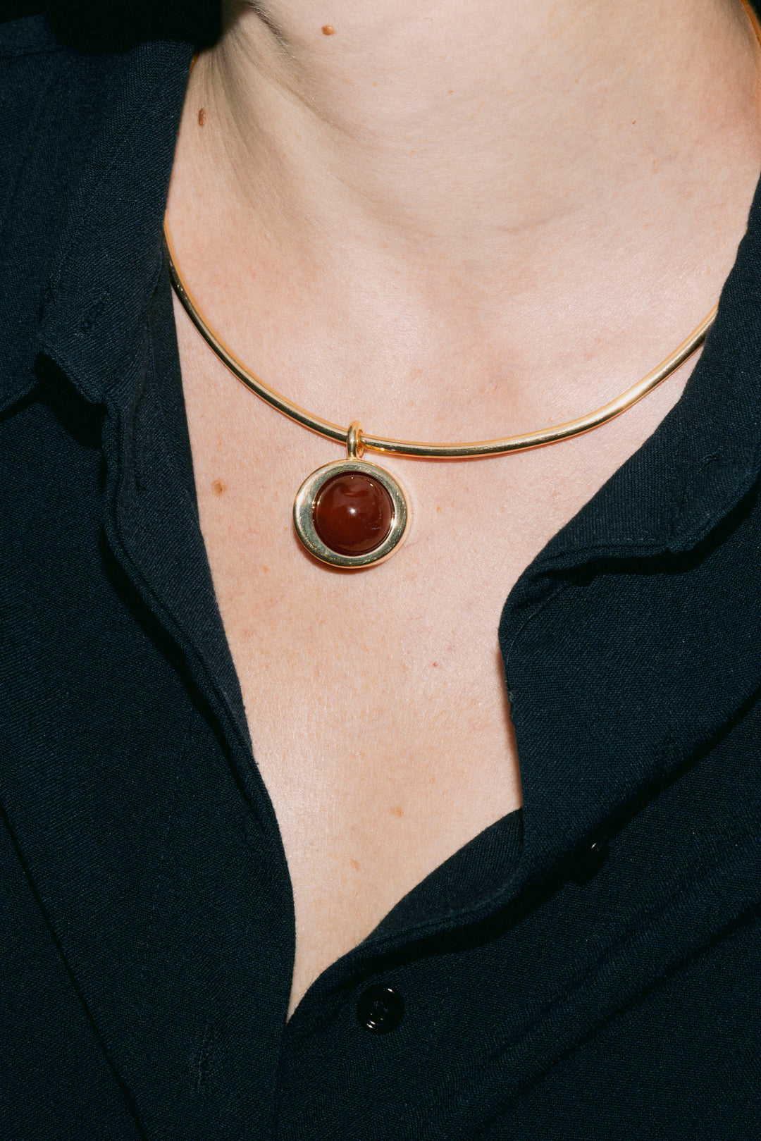 Compass Carnelian Torque Necklace