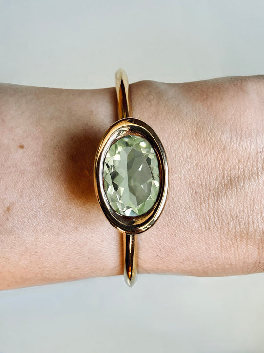 Green Amethyst Oval Bud Cuff