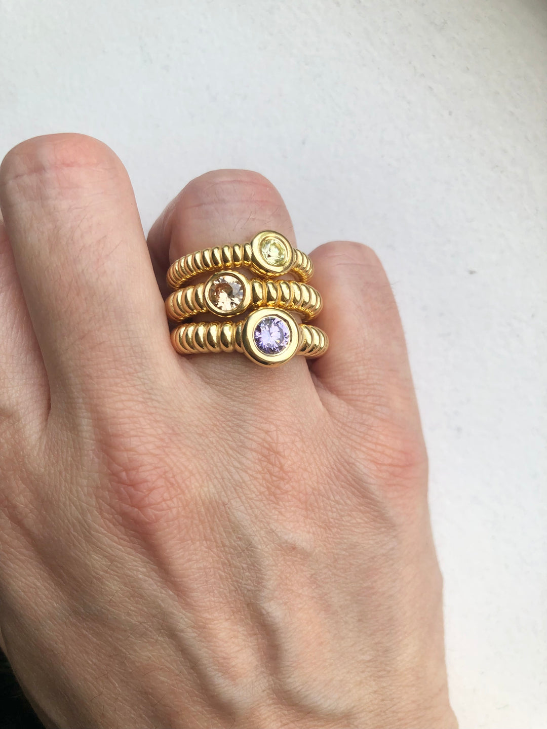 Anchor Amethyst Wide Ring