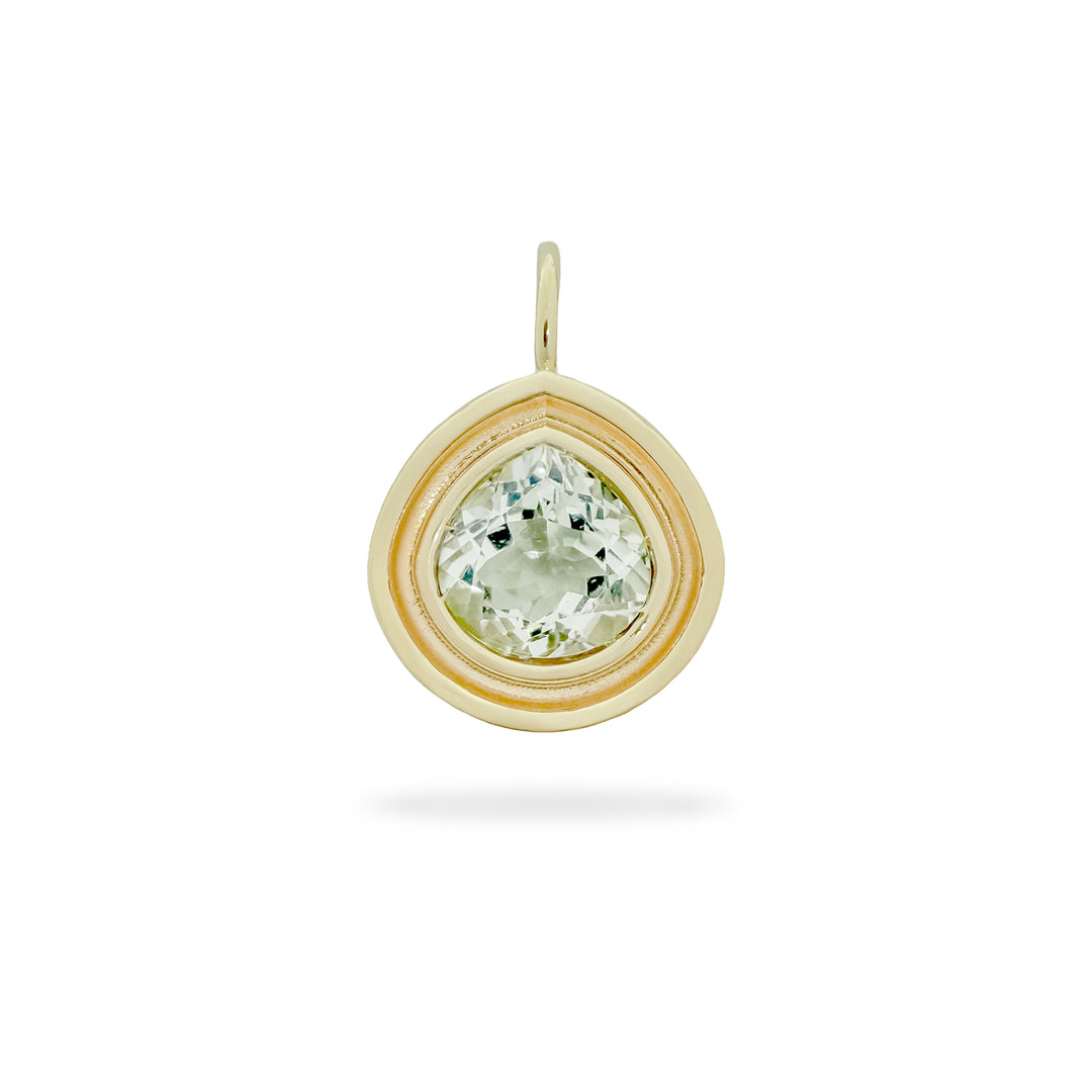 Prasiolite Pear Flora Pendant