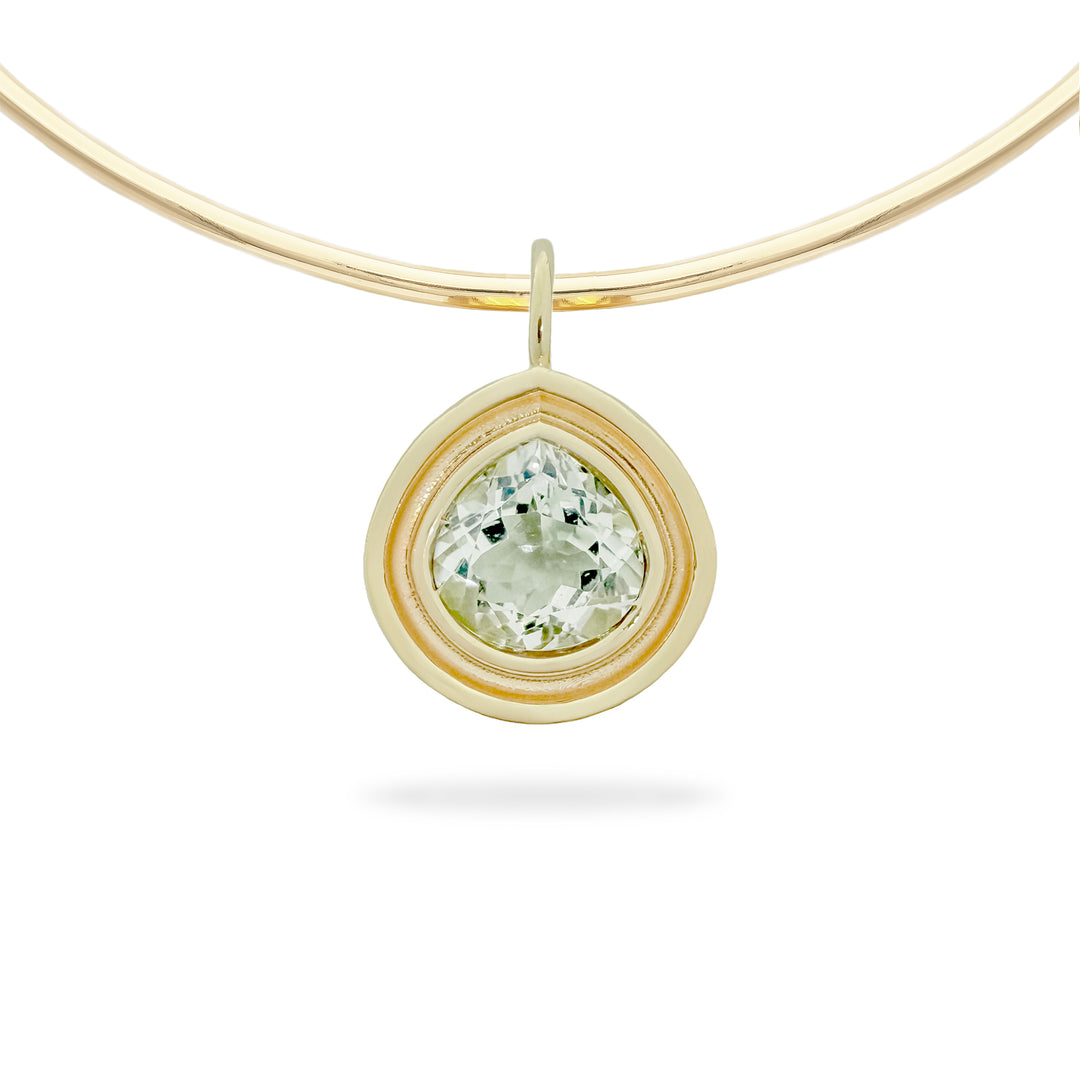 Prasiolite Pear Flora Pendant