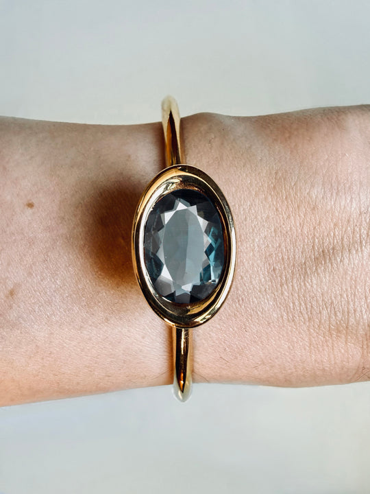 Blue Topaz Oval Bud Cuff