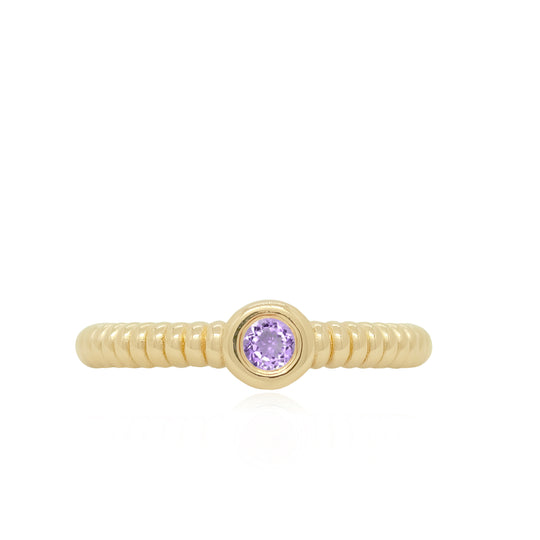 Anchor Amethyst Slim Ring