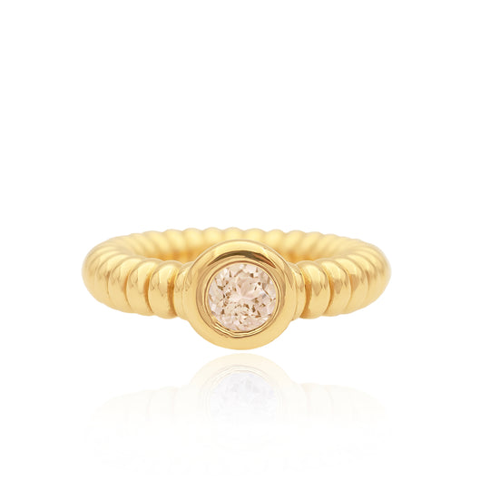 Anchor Champagne Diamond Wide Ring