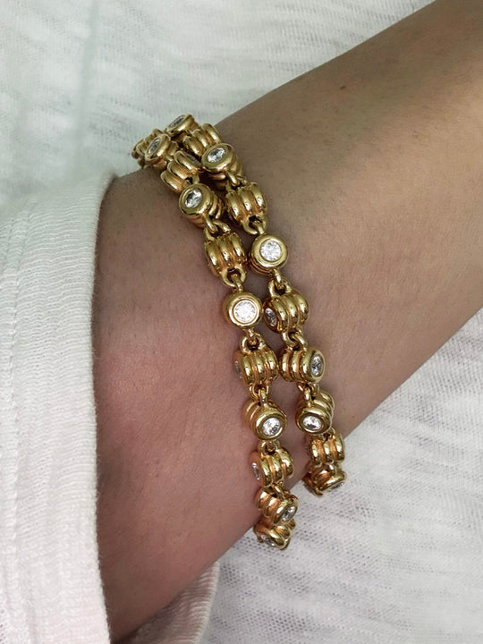 Anchor Diamond Slim Link Bracelet