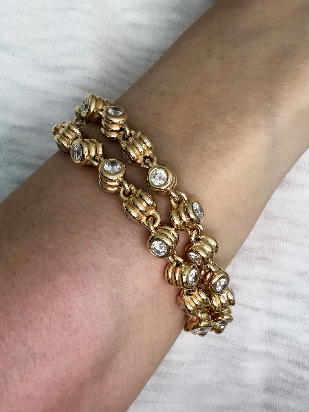 Anchor Diamond Wide Link Bracelet