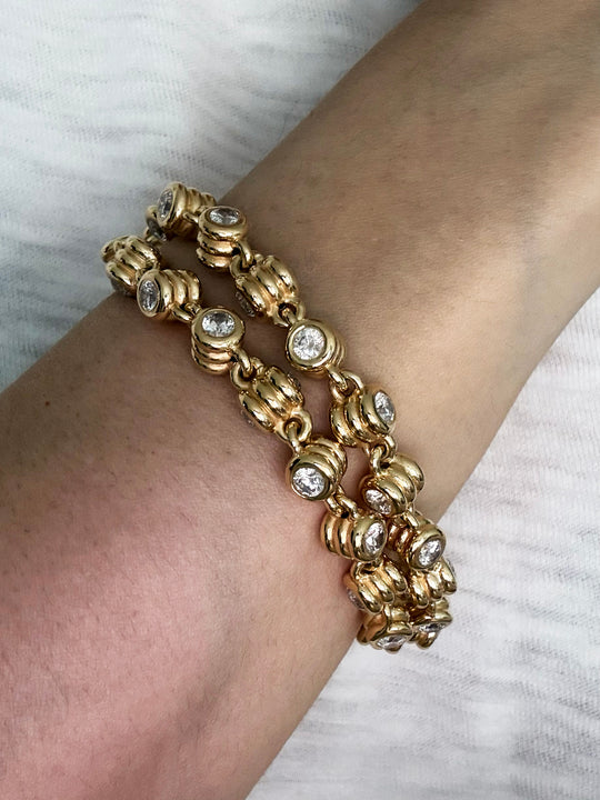 Anchor Diamond Wide Link Bracelet