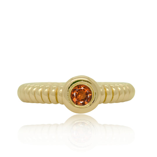 Anchor Hessonite Garnet Ring