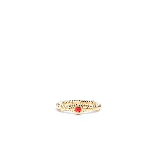 Anchor Hessonite Garnet Slim Ring