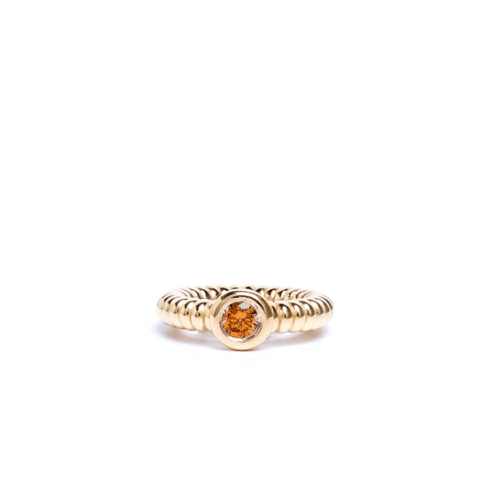 Anchor Hessonite Garnet Wide Ring
