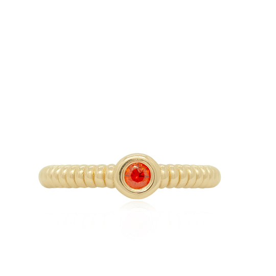 Anchor Hessonite Garnet Ring