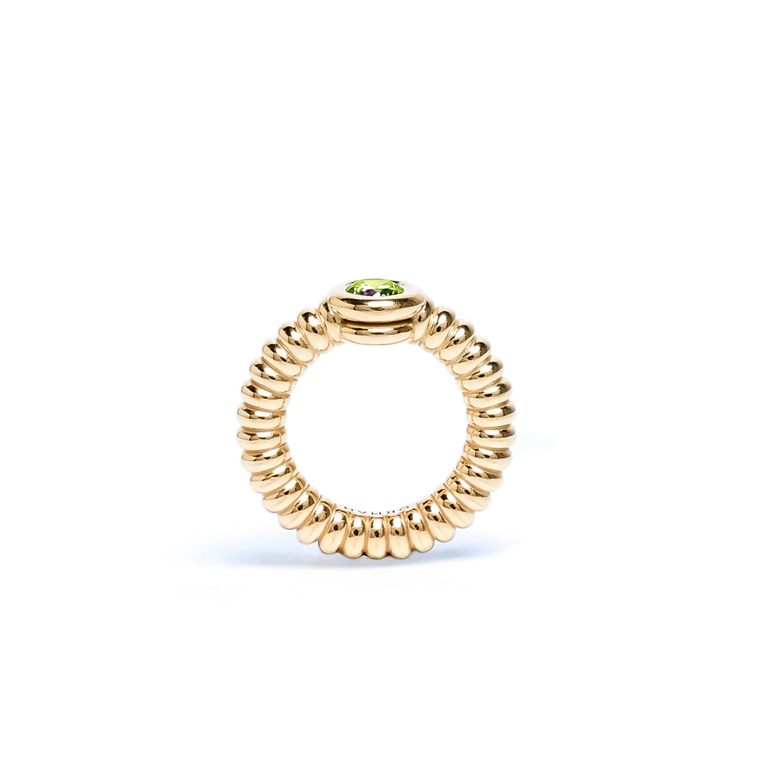 Anchor Peridot Wide Ring