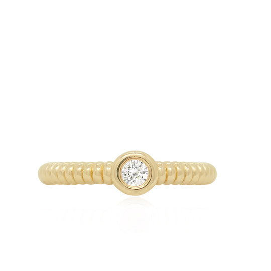 Anchor White Diamond Slim Ring