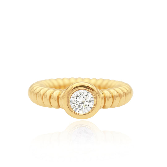 Anchor White Diamond Wide Ring