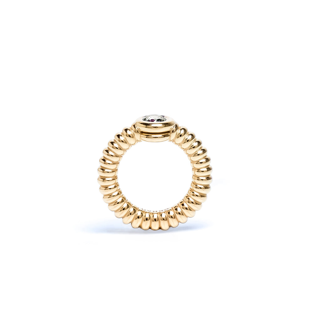 Anchor White Diamond Wide Ring