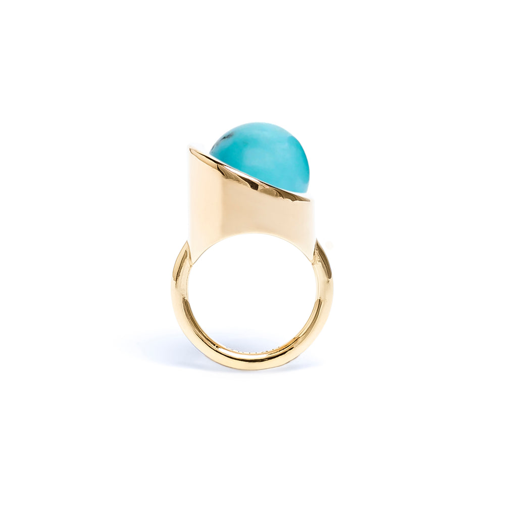 Compass Turquoise Howlite Ring