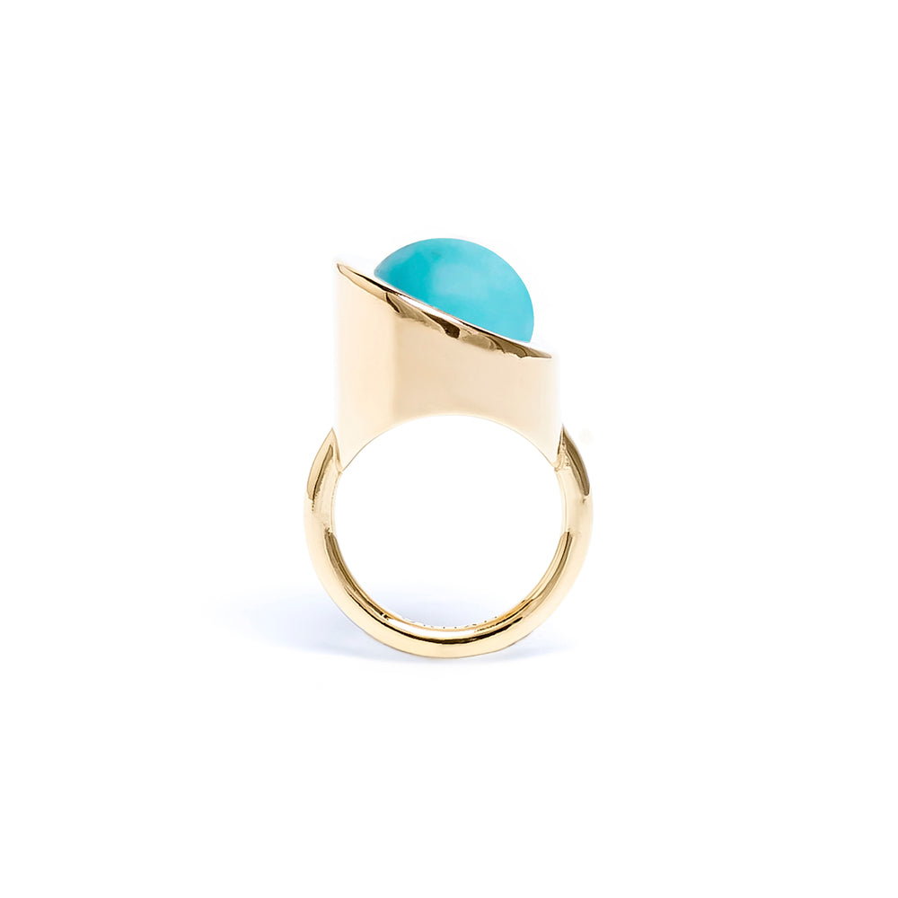 Compass Turquoise Howlite Ring